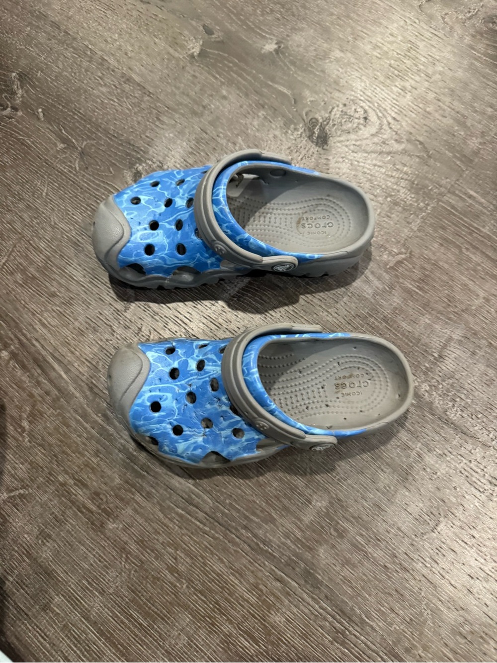 CROCS Kids Slip-On Clog in Blue and Gray